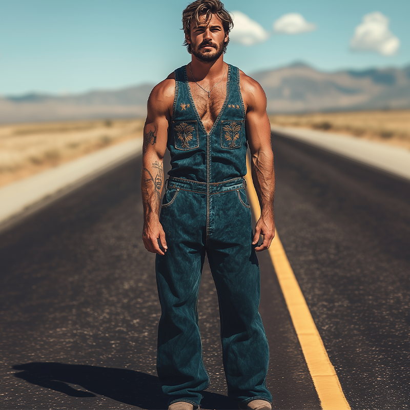 Kesän Retro Cowboy-tyylinen Farkkutakki Miehille