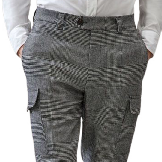 Matti | Miesten Kevätmuoti: Tyylikkäät Houndstooth-Multitaskuhousut