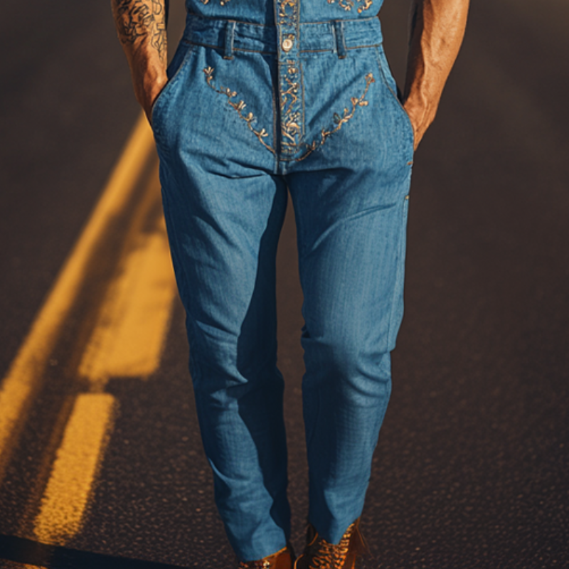 Kimi | Miesten Kesämuoti: Rento Klassinen Lännen Tyyli - Tencel Denim Haalari