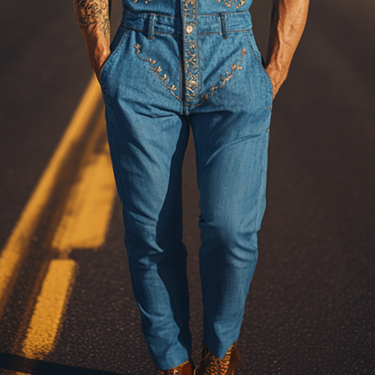 Kimi | Miesten Kesämuoti: Rento Klassinen Lännen Tyyli - Tencel Denim Haalari