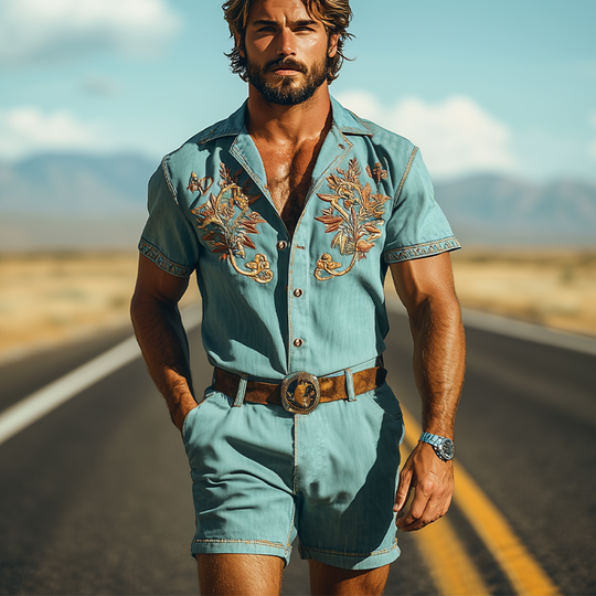 Eero | Miesten Kesämuoti: Rento Retro Tencel Denim -hyppypuku
