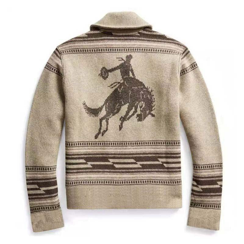 Aleksi | Tyylikäs Miesten Vintage Jacquard-lapeli Neulejakku