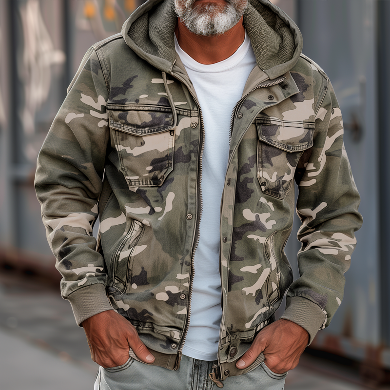 Kalle | Tyylikäs Camo-tyylinen Huppari ja Takki