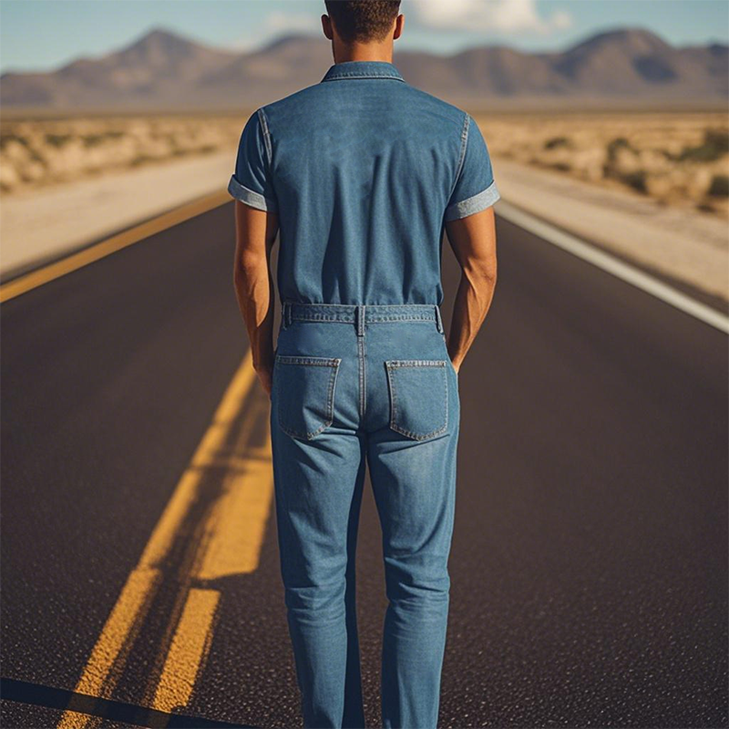 Kimi | Miesten Kesämuoti: Rento Klassinen Lännen Tyyli - Tencel Denim Haalari