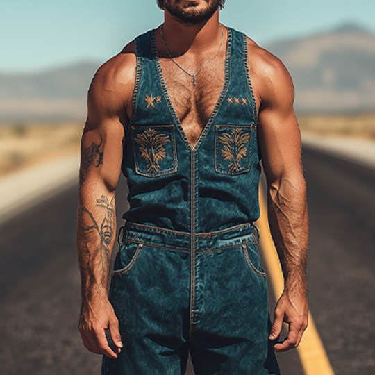 Kesän Retro Cowboy-tyylinen Farkkutakki Miehille