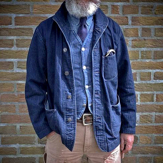 Jesse | Miesten Vintage-Denim Ohut Takki