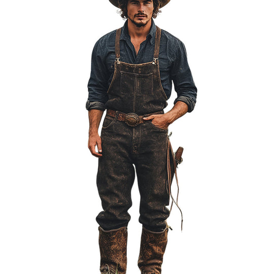 Miesten Retro Lännen Cowboy-tyyliset Farkkuhaalarit - Eetu
