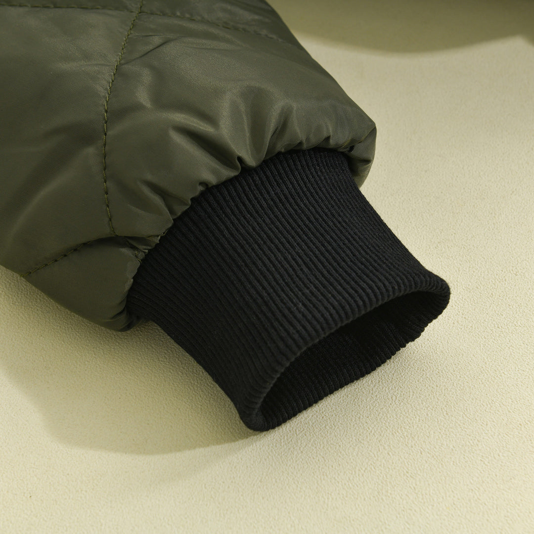 Aleksi | Tyylikäs Lämminvaatepadded Takki - Pystykaulus ja Tasaväri