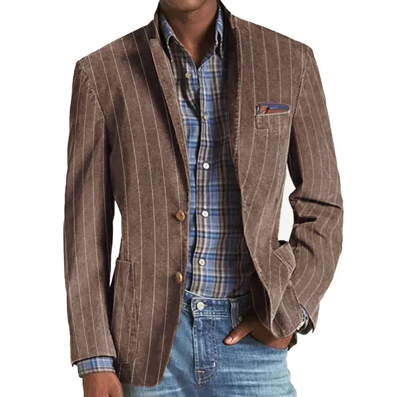 Stilfuld Herre Vintage Stribet Blazer