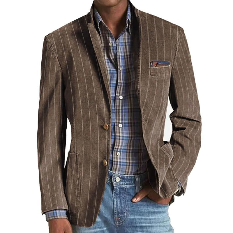 Stilfuld Herre Vintage Stribet Blazer