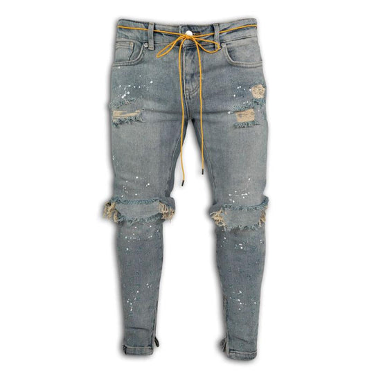 Tyylikkäät Slim Fit Repaleiset Miesten Farkut Eemil