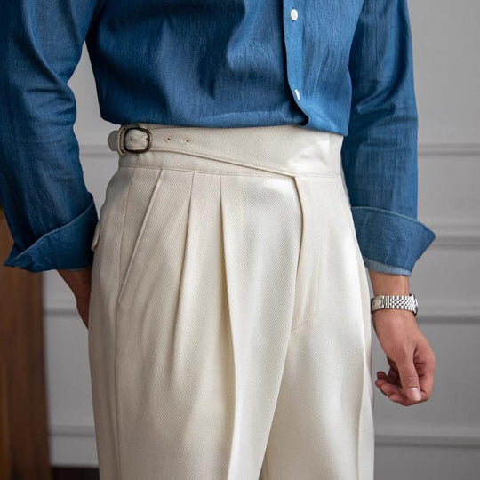 Aleksi | Tyylikkäät Neapolitan slim straight -housut