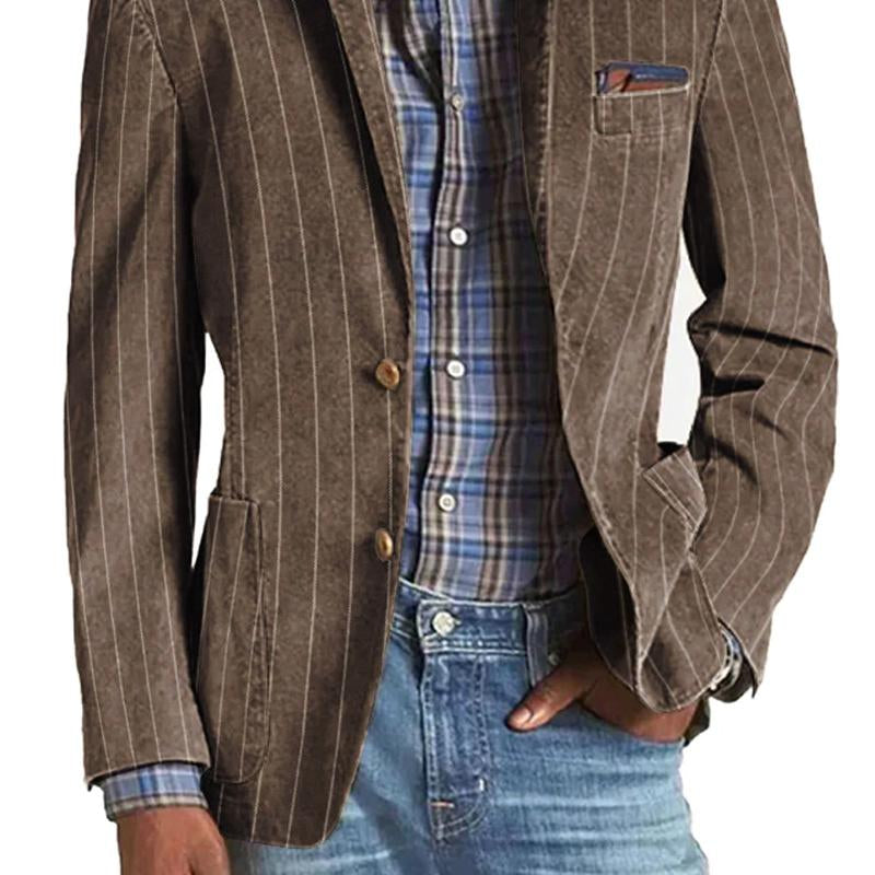 Stilfuld Herre Vintage Stribet Blazer