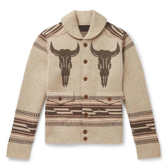 Aleksi | Tyylikäs Miesten Vintage Jacquard-lapeli Neulejakku