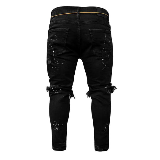 Tyylikkäät Slim Fit Repaleiset Miesten Farkut Eemil