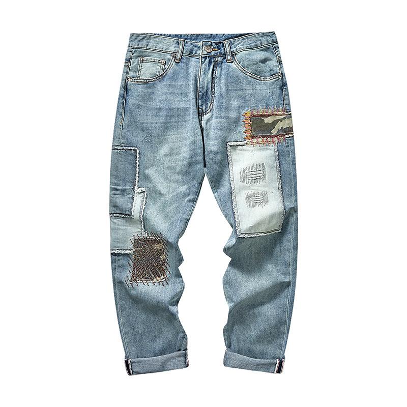 Elias | Tyylikkäät Miesten Patchwork-Farkut