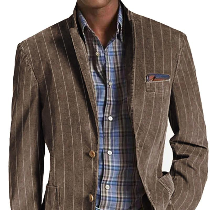 Stilfuld Herre Vintage Stribet Blazer