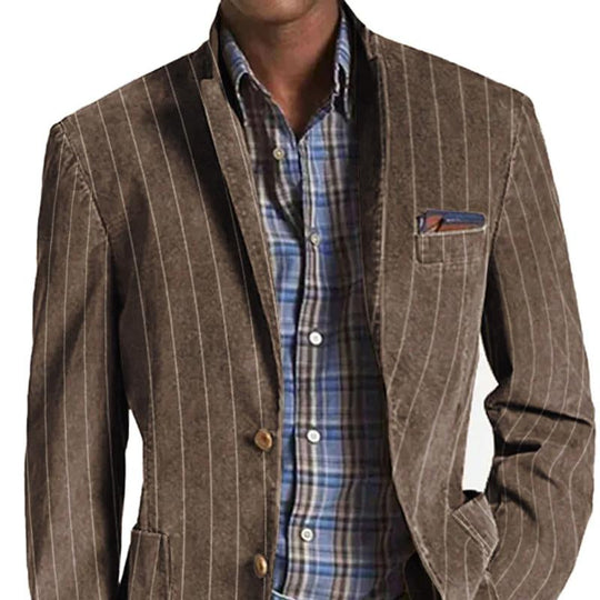Stilfuld Herre Vintage Stribet Blazer