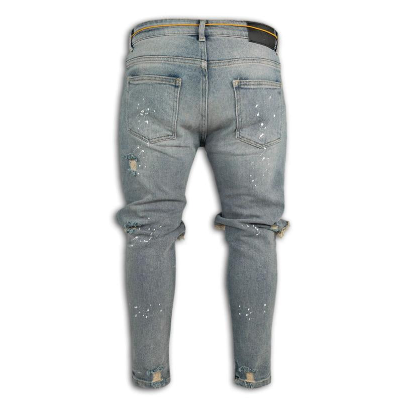 Tyylikkäät Slim Fit Repaleiset Miesten Farkut Eemil