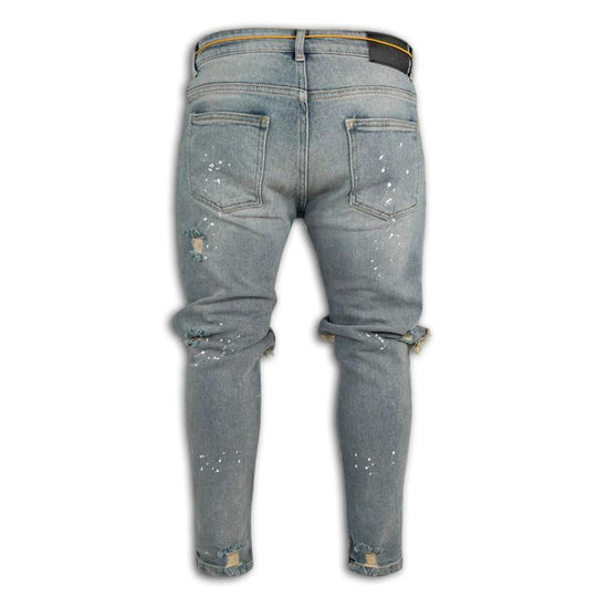 Tyylikkäät Slim Fit Repaleiset Miesten Farkut Eemil