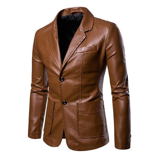 Matias | Tyylikäs Vintage-tyylinen Slim Fit PU-bleiseri