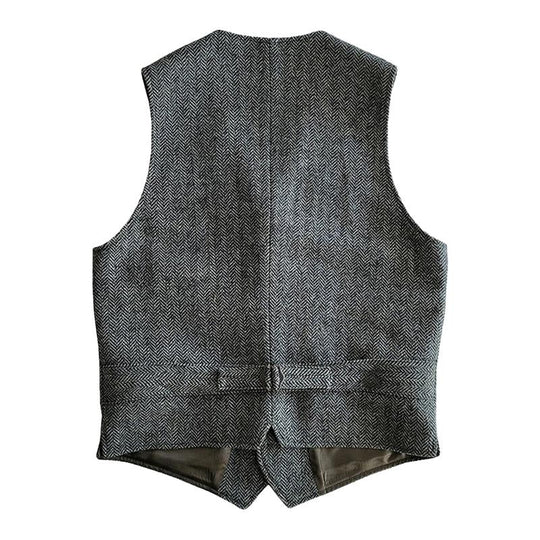 Tyylikäs Miesten Retro Herringbone-Villapuku