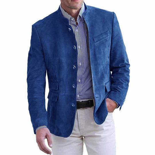 Miesten Retro Seisokkikauluksellinen Slim Fit Taskutakki - Mika