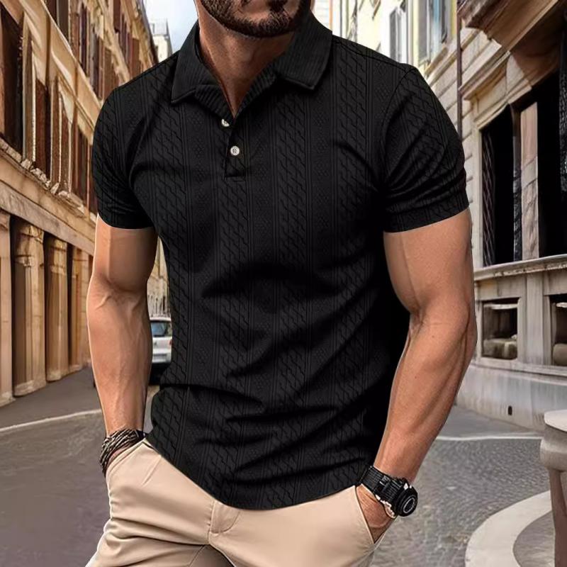 Markus Miesten Jacquard-tekstuuri Polo-paita