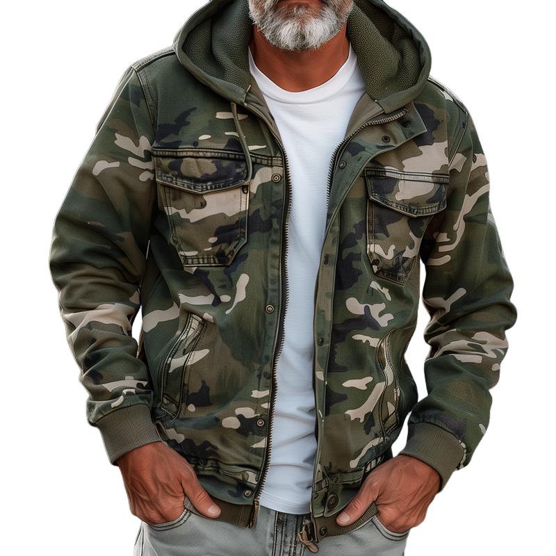 Kalle | Tyylikäs Camo-tyylinen Huppari ja Takki