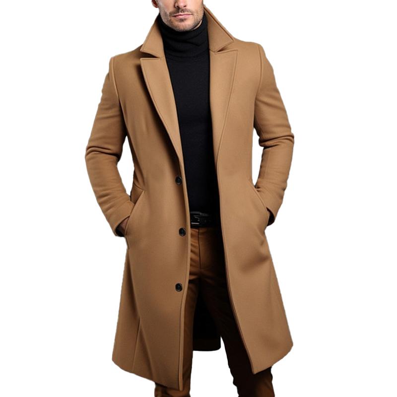 Tyylikäs Miesten Yksivärinen Lapel-takki - Matti
