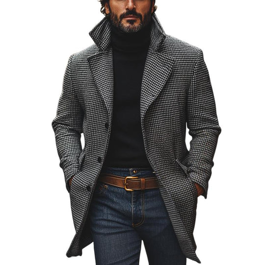 Mikael | Tyylikäs houndstooth-kuosinen miesten takki