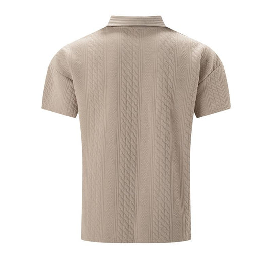 Markus Miesten Jacquard-tekstuuri Polo-paita