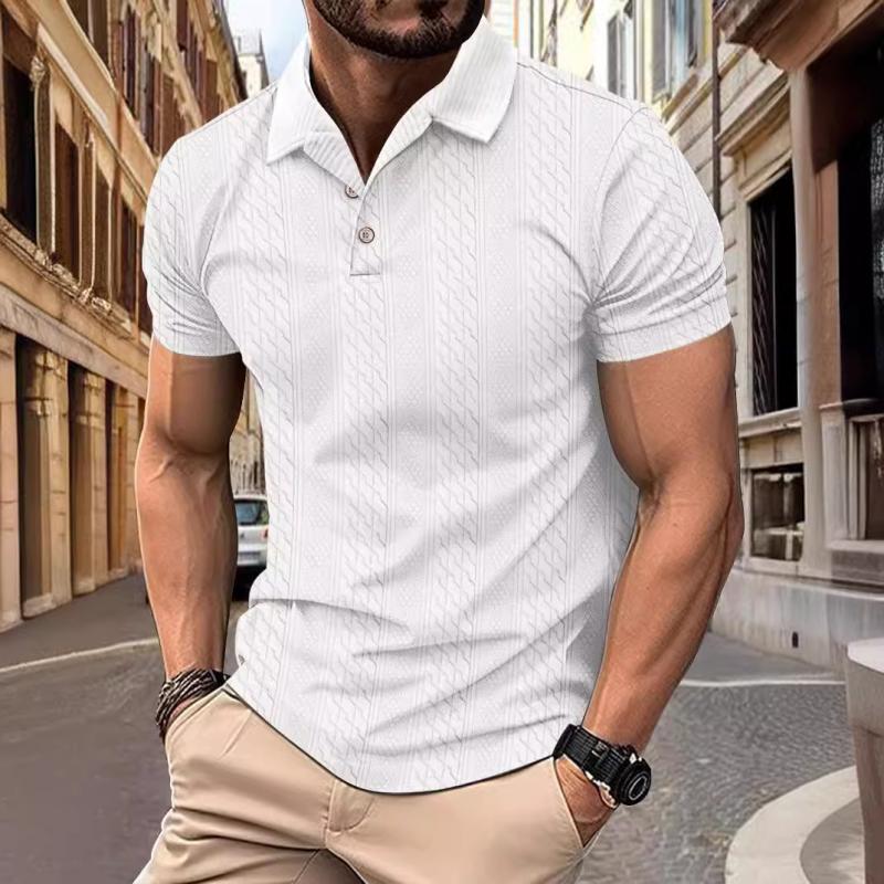 Markus Miesten Jacquard-tekstuuri Polo-paita