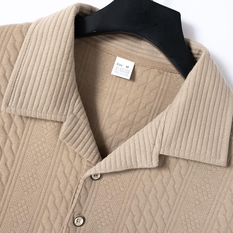 Markus Miesten Jacquard-tekstuuri Polo-paita