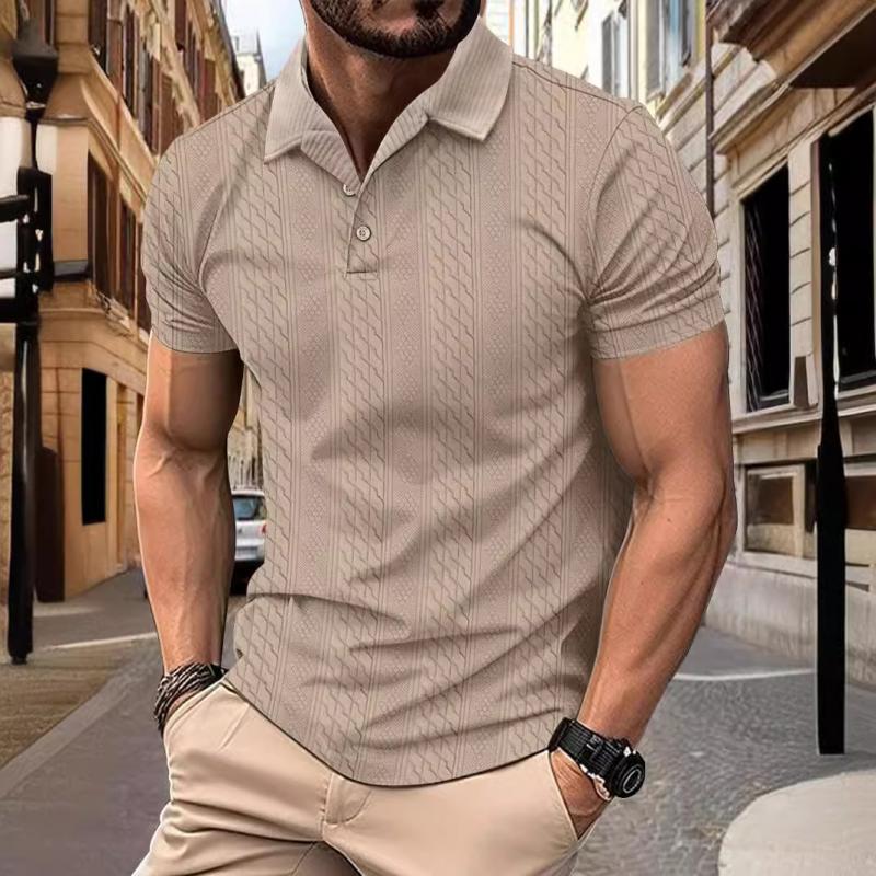 Markus Miesten Jacquard-tekstuuri Polo-paita